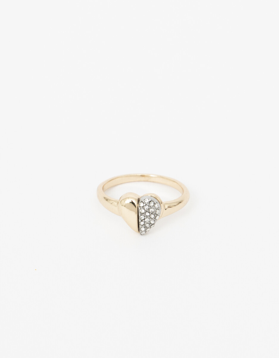 Anillo Corazón Metal Biplating 