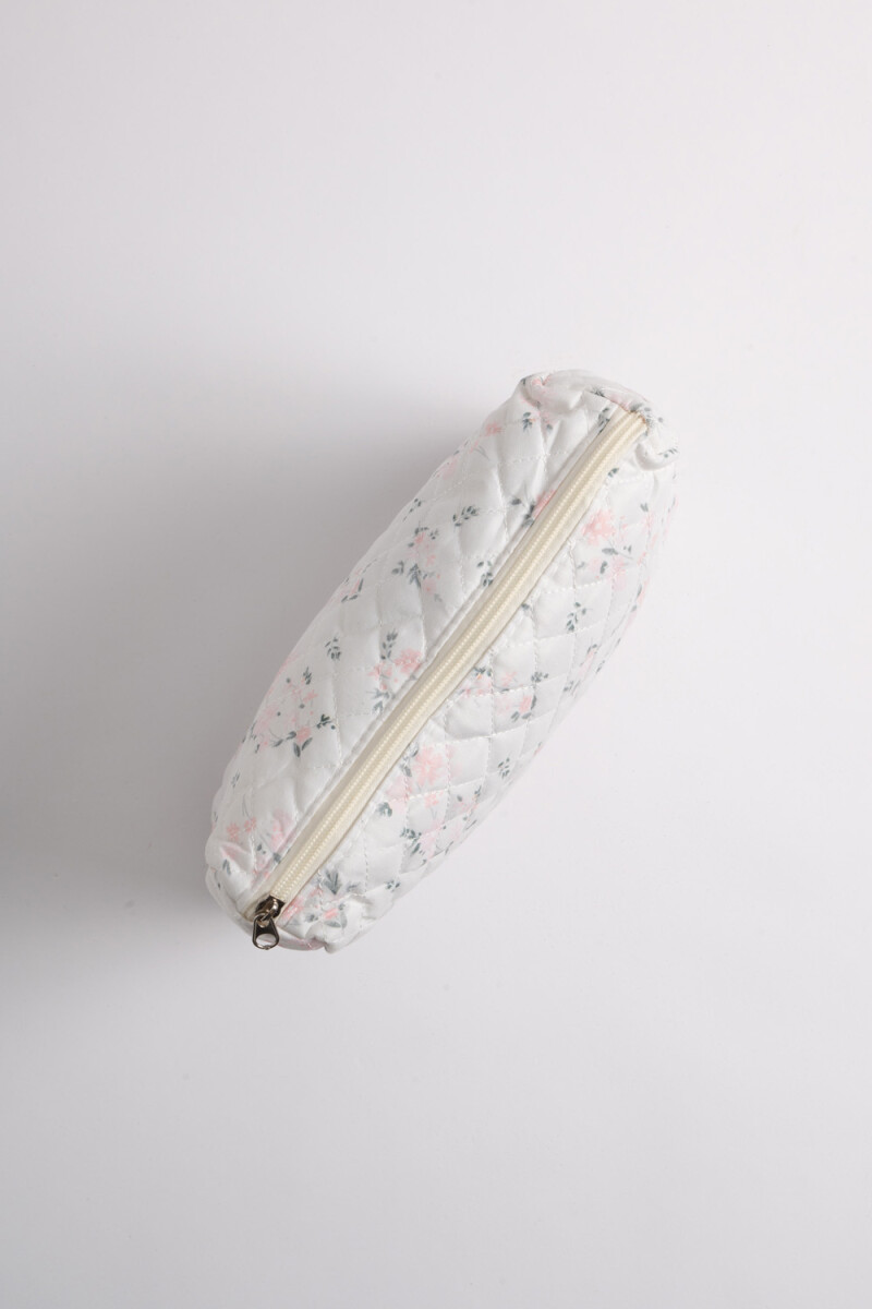 Necessaire capitoneado estampa Flores