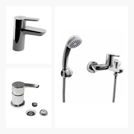 Juego de Griferías: Ducha, Lavatorio y Bidet s/Transf GRIS