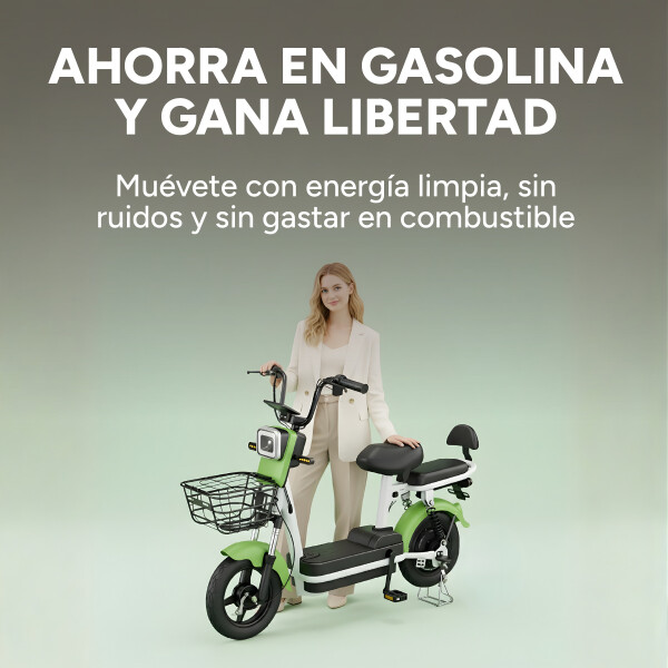 Moto Electrica Gogreen Style 350W Autonom. 25Km 30KM/H Rod10 Variante Color Verde