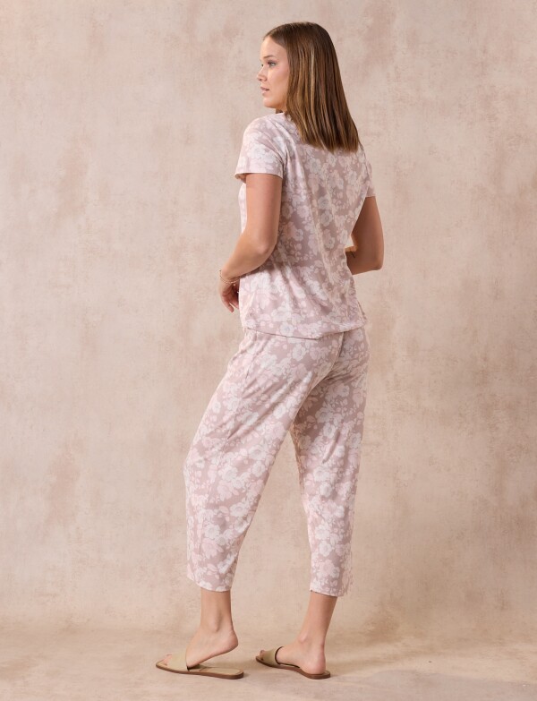 Pijama C/capri MULTI/ROSA
