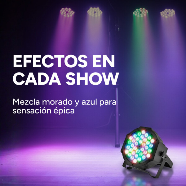 Proyector Luces LED RGB X36 Control Discoteca Fiesta Evento Color Negro