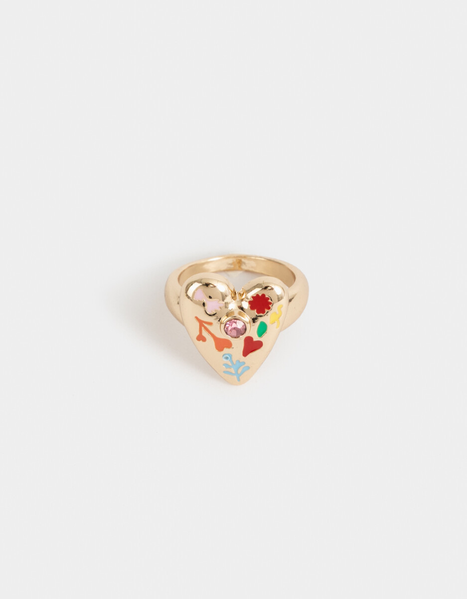 Anillo Mediano Y Grande Con Corazon 