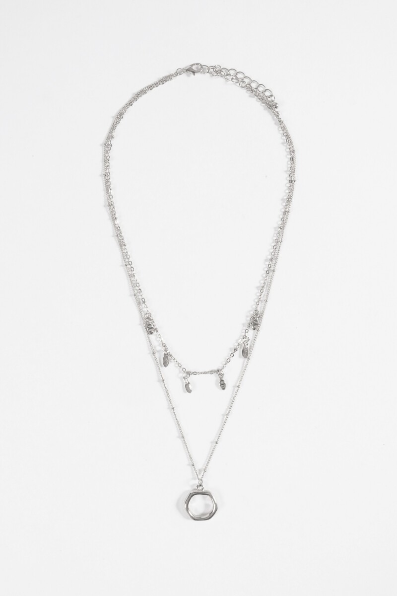 Collar cadena dijes plateado