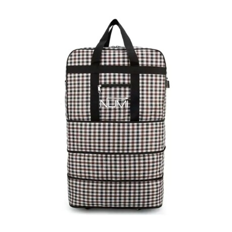 Bolso de Tela Gigante con 5 Ruedas 90x50x30cm Marrón y negro