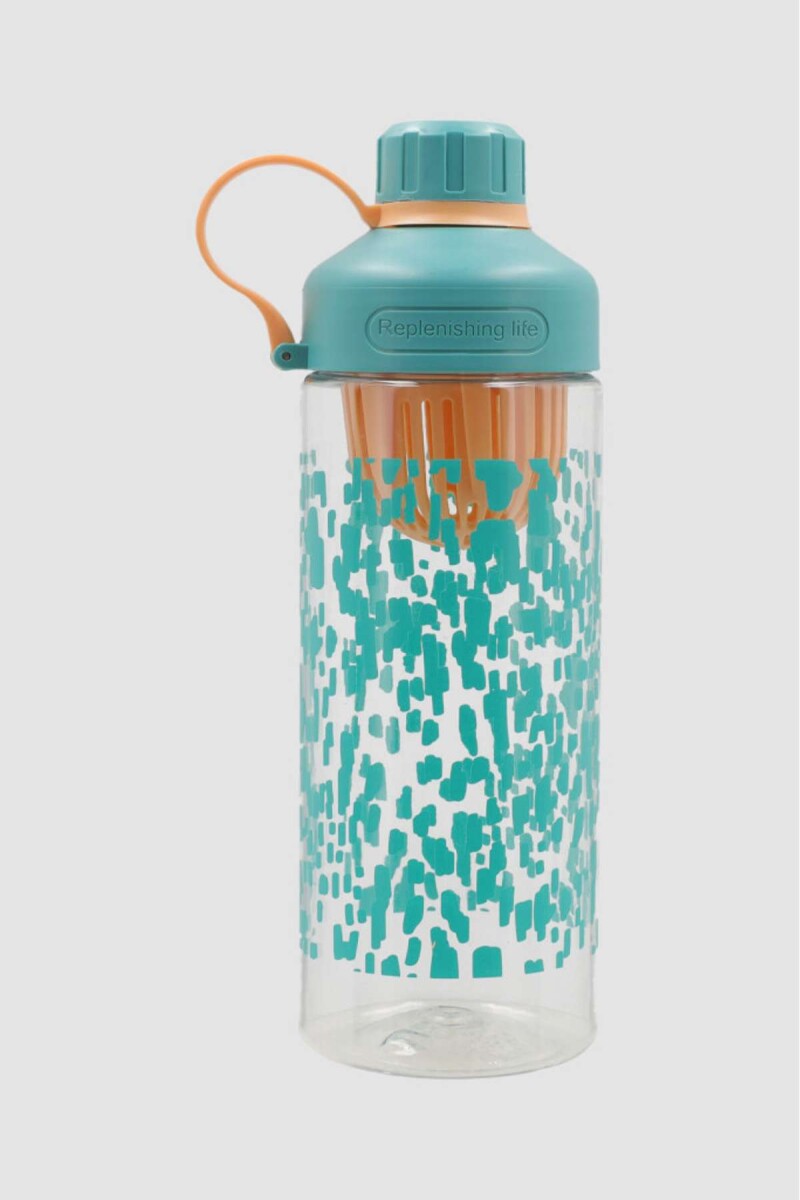 Botella fitness print - Verde petroleo 