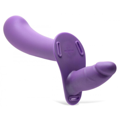 Arnes Vibrador Doble Dildo StrapU 28X Double Diva Violeta