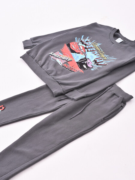 CONJUNTO CARS SPEED WAY GRIS