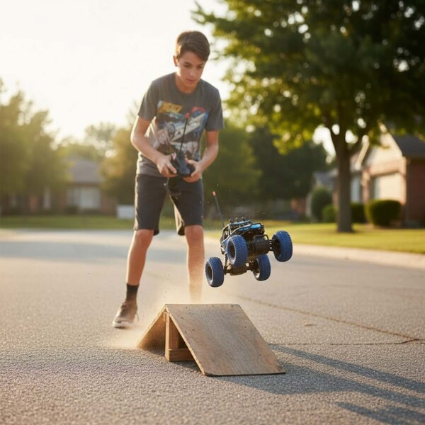 Auto A Control Remoto Todoterreno Motion Climb Recargable Color Celeste