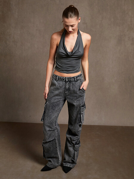 TOP PAINA GRIS OSCURO
