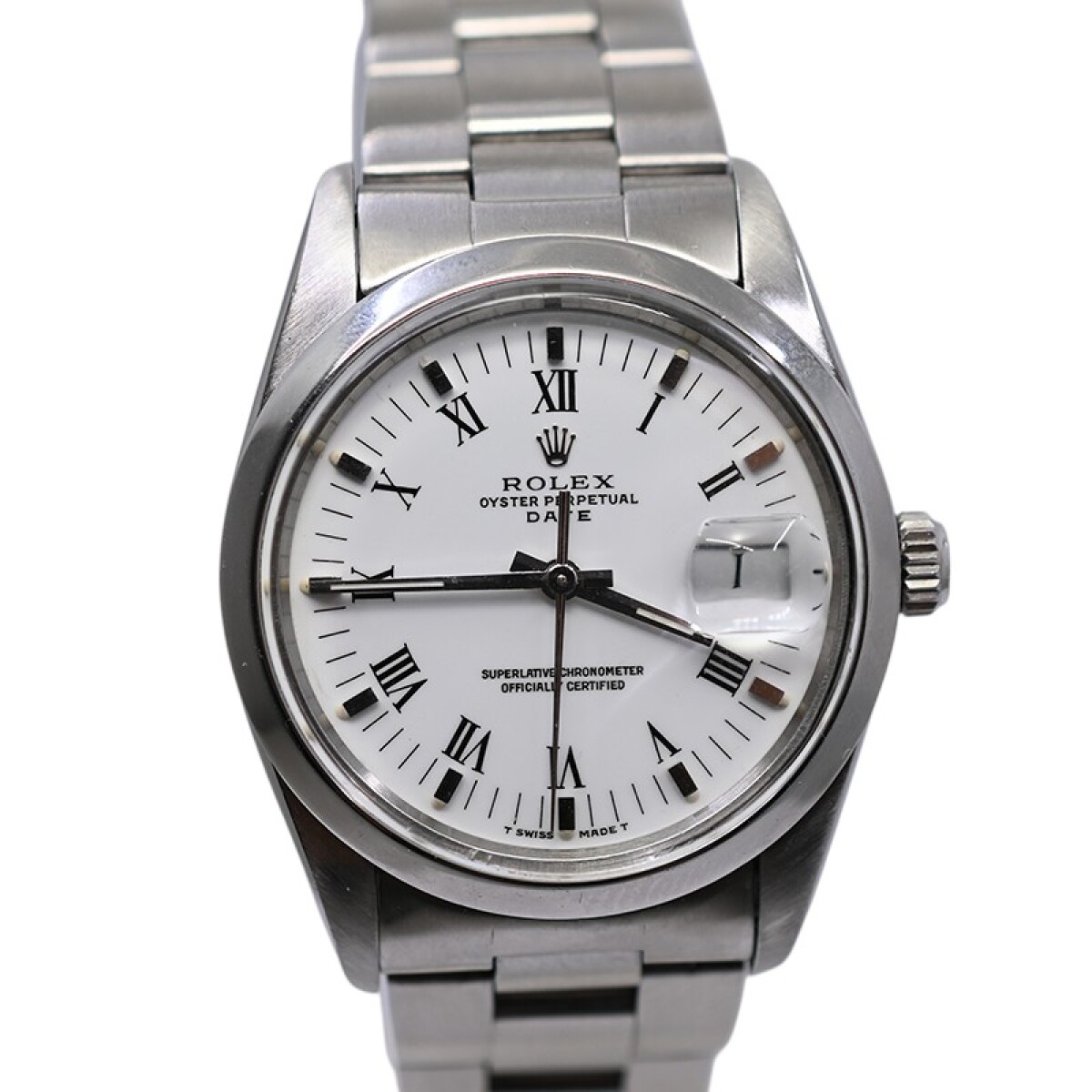 Rolex Date 15000 calendario rápido 34 mm año 1989 con estuche 