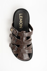 Zueco Croco Hebillas Chocolate