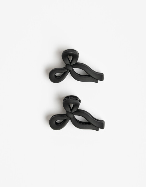 Broches Sets Acrilico Set De Mini Broches De Moño - Negro