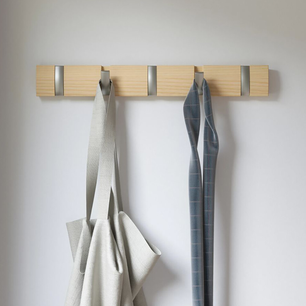 PERCHERO MADERA NATURAL-BEIGE UMBRA FLIP 5