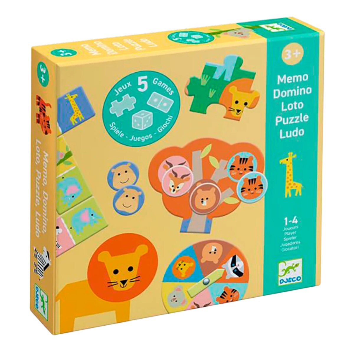 Juego de Mesa 5 Juegos Selva Djeco 