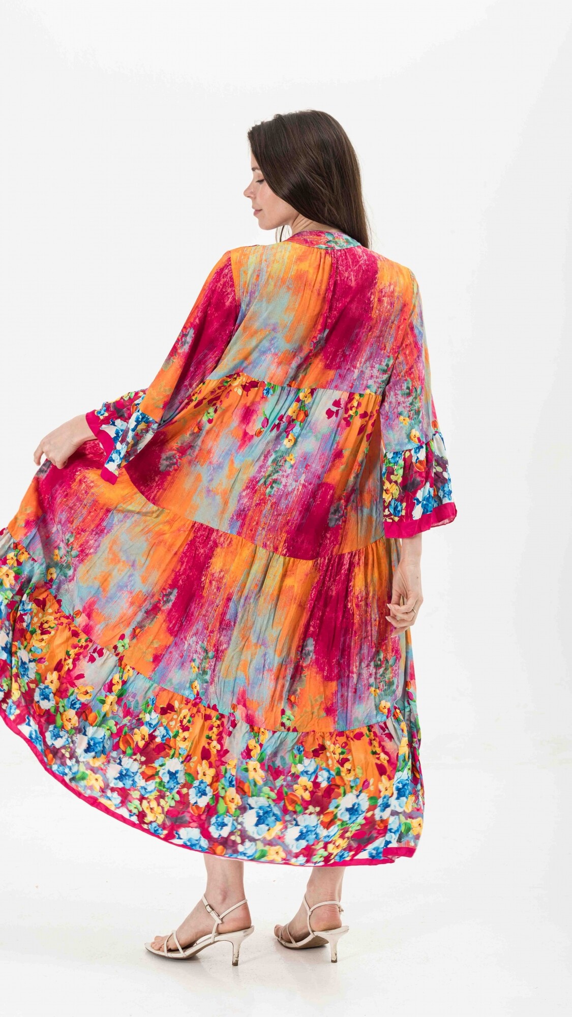 VESTIDO NITTA ESTAMPADO NARANJA
