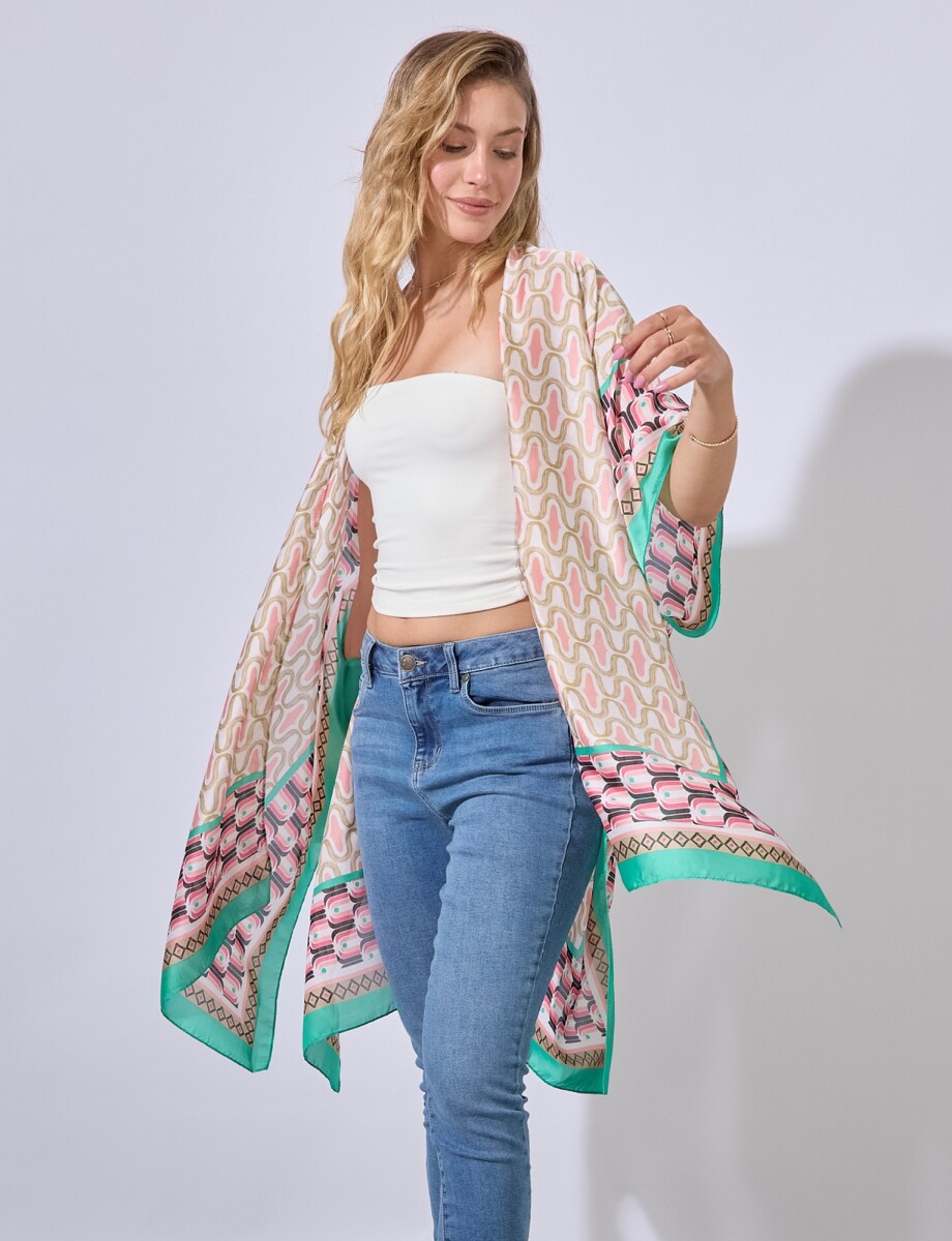 Kimono Printed - Multi/verde 