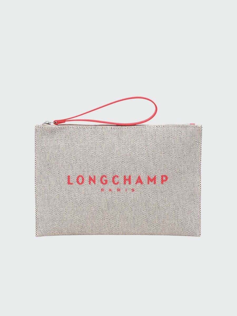 Longchamp -Sobre plano de material textil con logo 