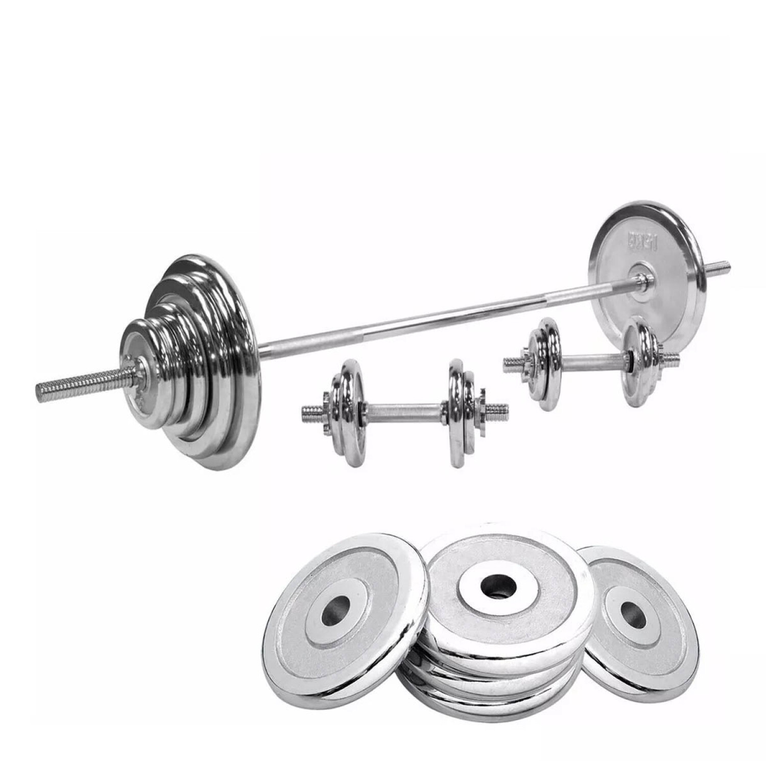 Mancuernas Cromadas C.P. Sports - Desde 0.5 Kg Hasta 10 Kg, Agarre Moleteado, Compactas Y Brillantes