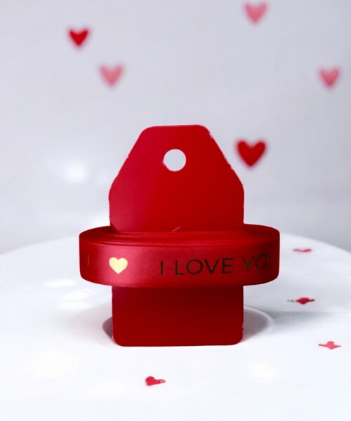 Cinta 2 cm. x 10 mts - I love you ROJO