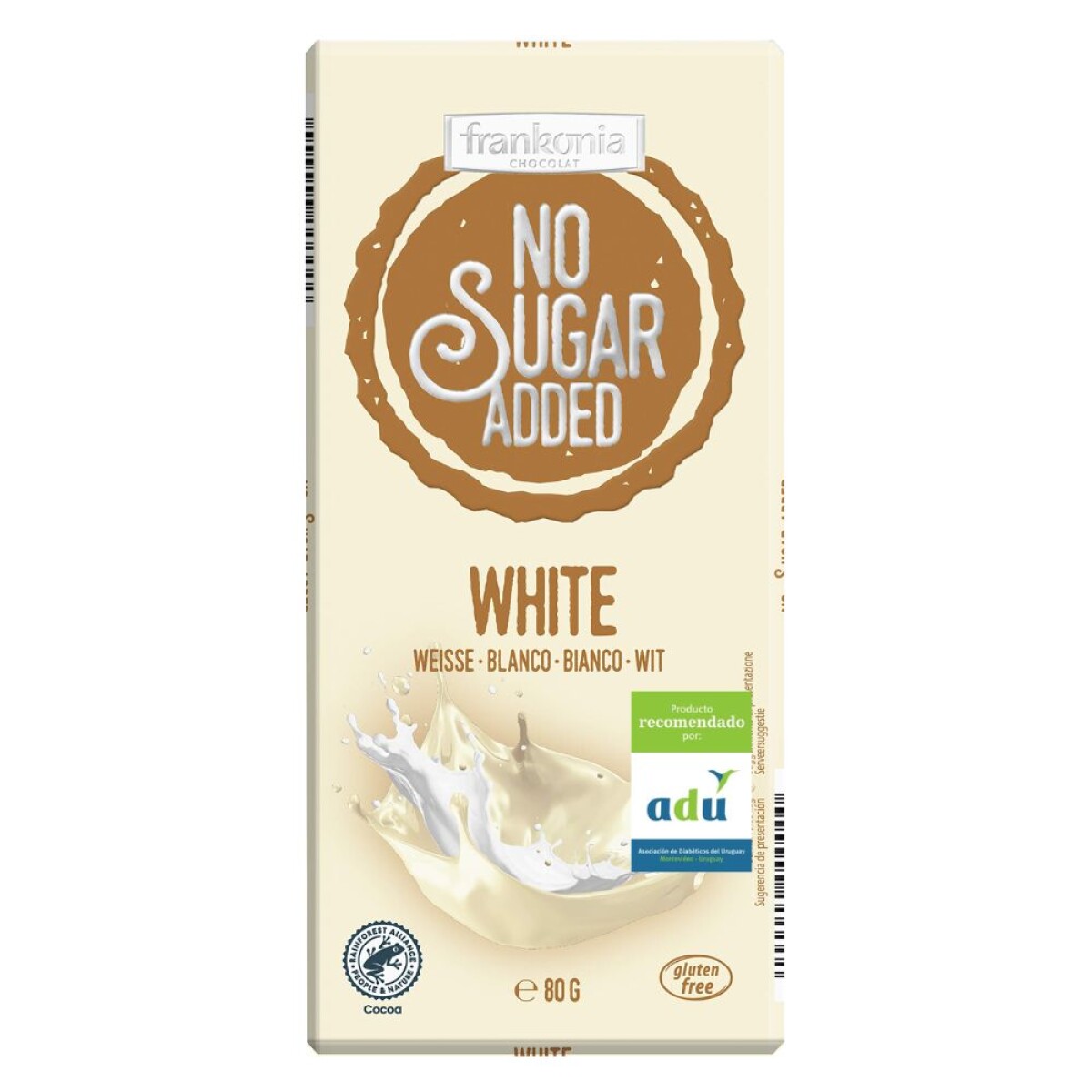 Chocolate Blanco Sin Azúcar Frankonia 80g 