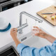 GRIFERIA DE MESADA MONOCOMANDO VISEU DE ACERO INOXIDABLE PARA FILTRO DE AGUA GRIS