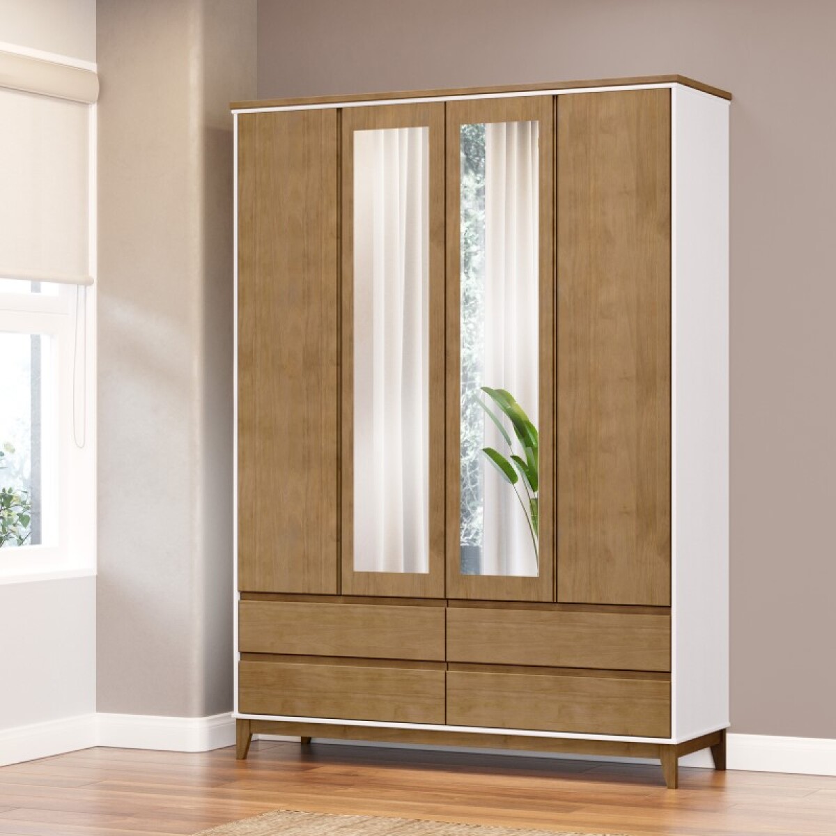 Ropero Prata 4 Puertas + 4 Cajones Natur 
