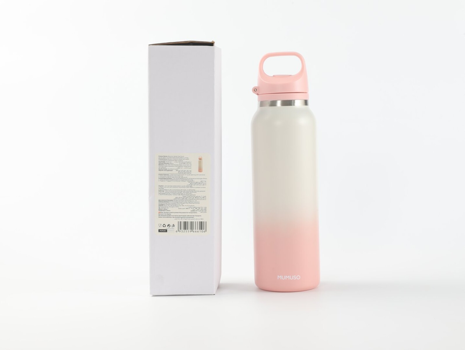 BOTELLA DE AGUA TÉRMICA SERIE MACARON CON APERTURA RÁPIDA DE UN TOQUE (500 ML/RO 