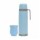 Kit Comet de Termo 1L y Mate 140ml en Acero Inox Doble Pared Celeste