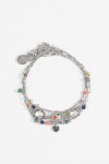 Set de tres pulseras dijes plateado