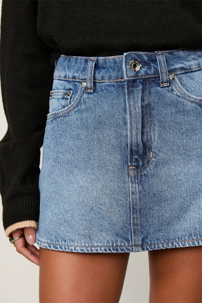 POLLERA SHORT DENIM Azul