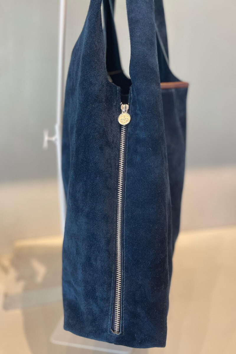 Bolso cabo Azul gamuza