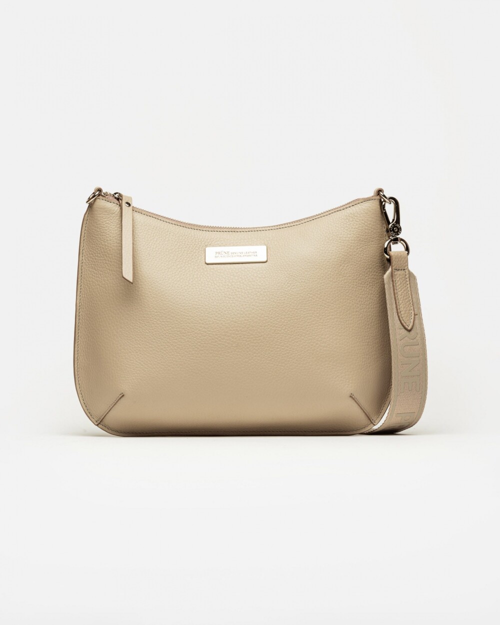 Bandolera Mia en cuero graneado Taupe