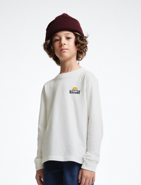 CAMISETA INFANTIL CON ESTAMPA BEIGE