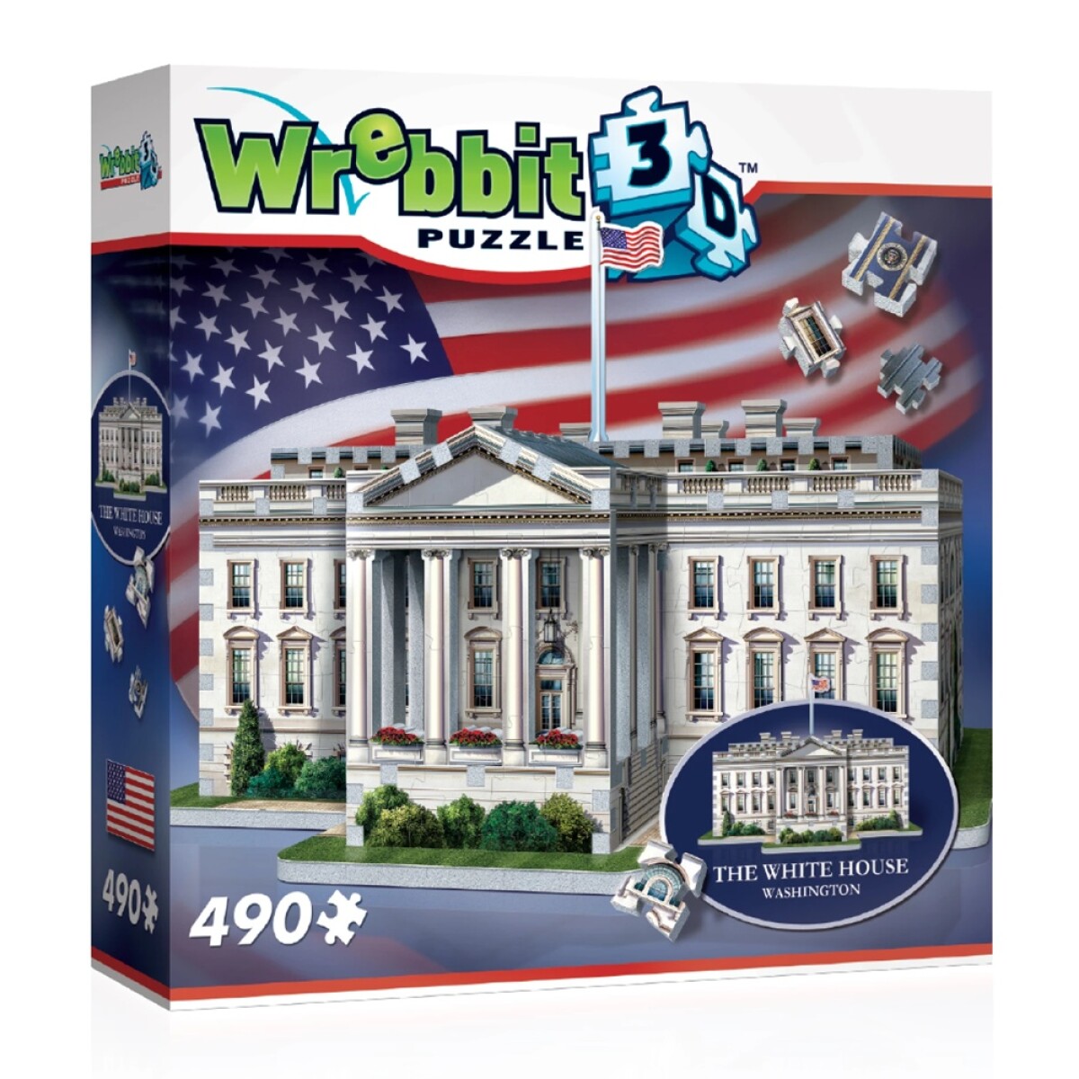 Puzzle 3D Maqueta de La Casa Blanca Washington DC 490 Piezas - Multicolor 