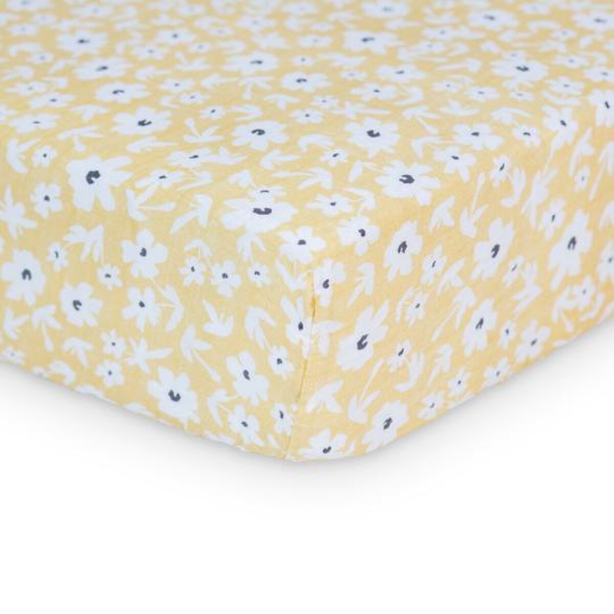 LJ7CRIB - Sábana Bajera Para Bebés - Yellow Wildflowers (135x70cm) 