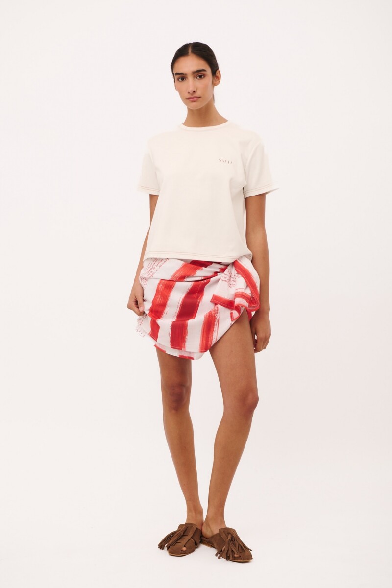 PAREO LA VERDULERIA Rayas Rojo