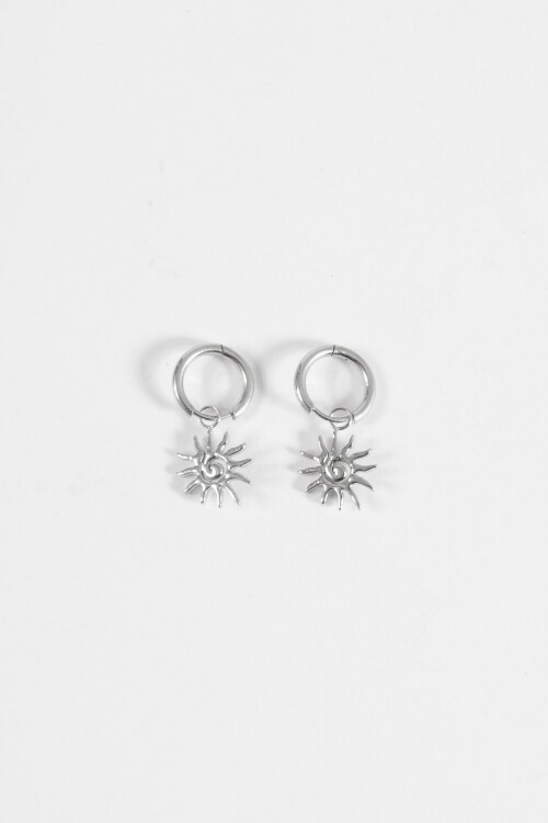 Caravanas dije sol acero plateado