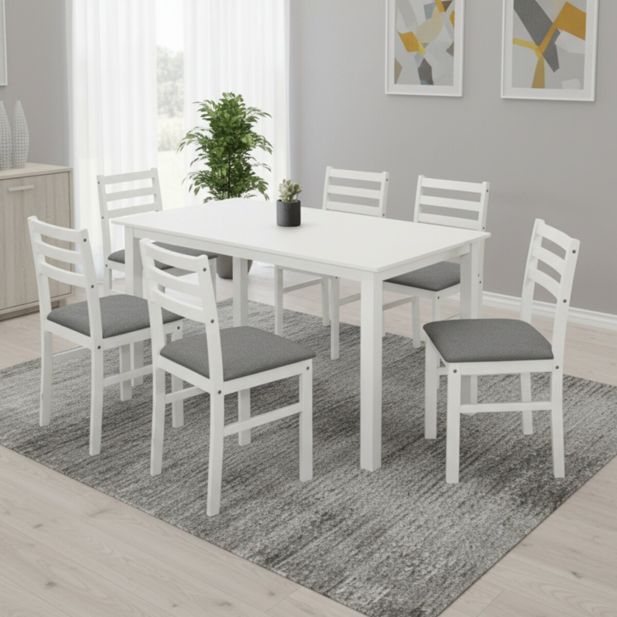Juego de Comedor 6 sillas - New Starter - Blanco 