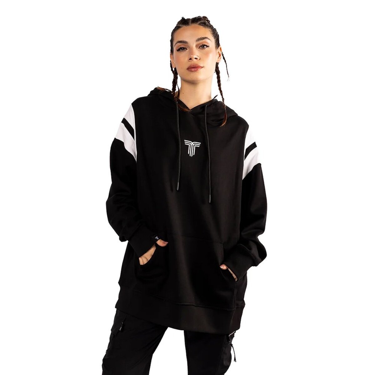 Canguro Unisex Tiffosi Sleeve Cut - Negro - Blanco 