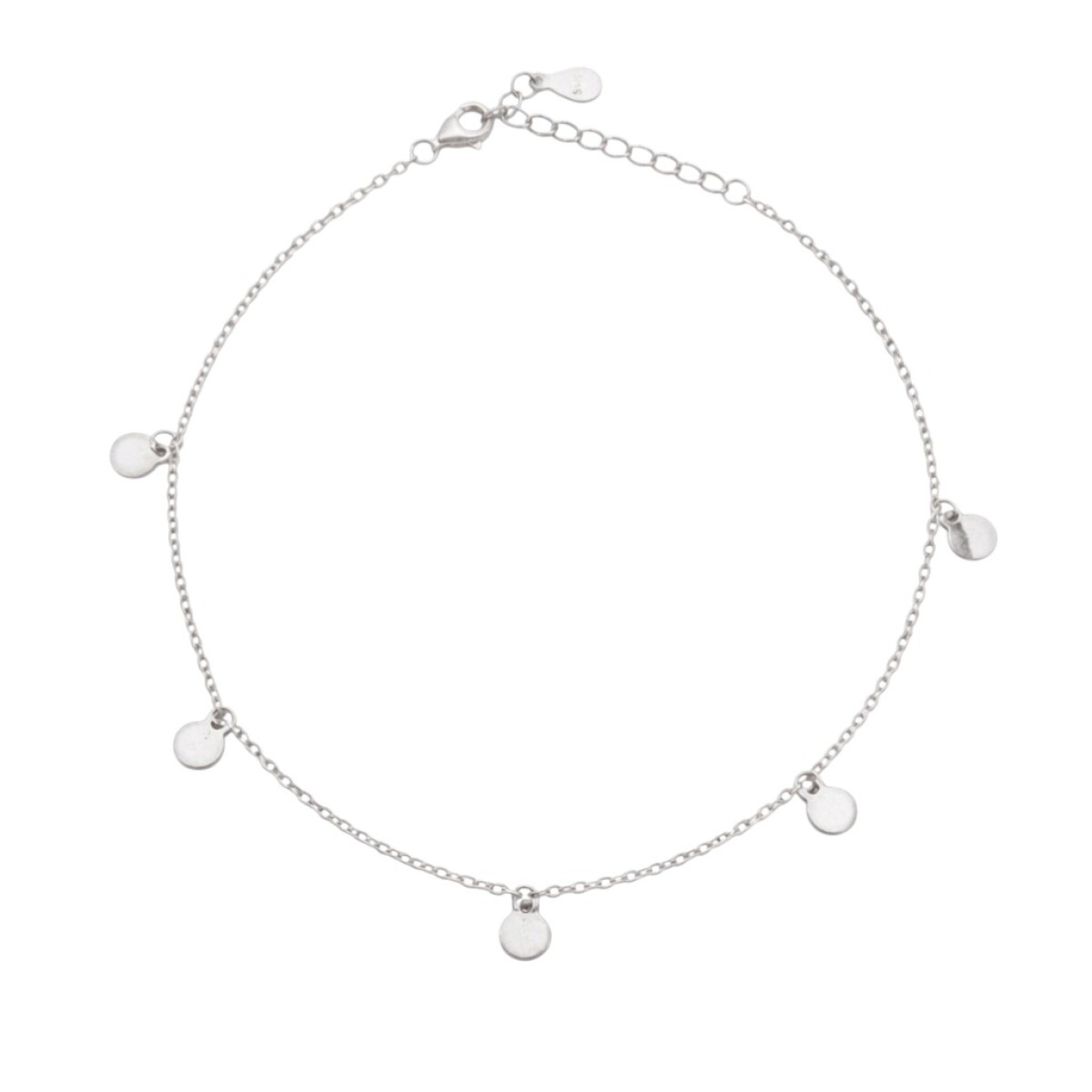 Tobillera force - Dijes circulos - Plata 925 - sin piedra - TO3007 - sinpiedra 