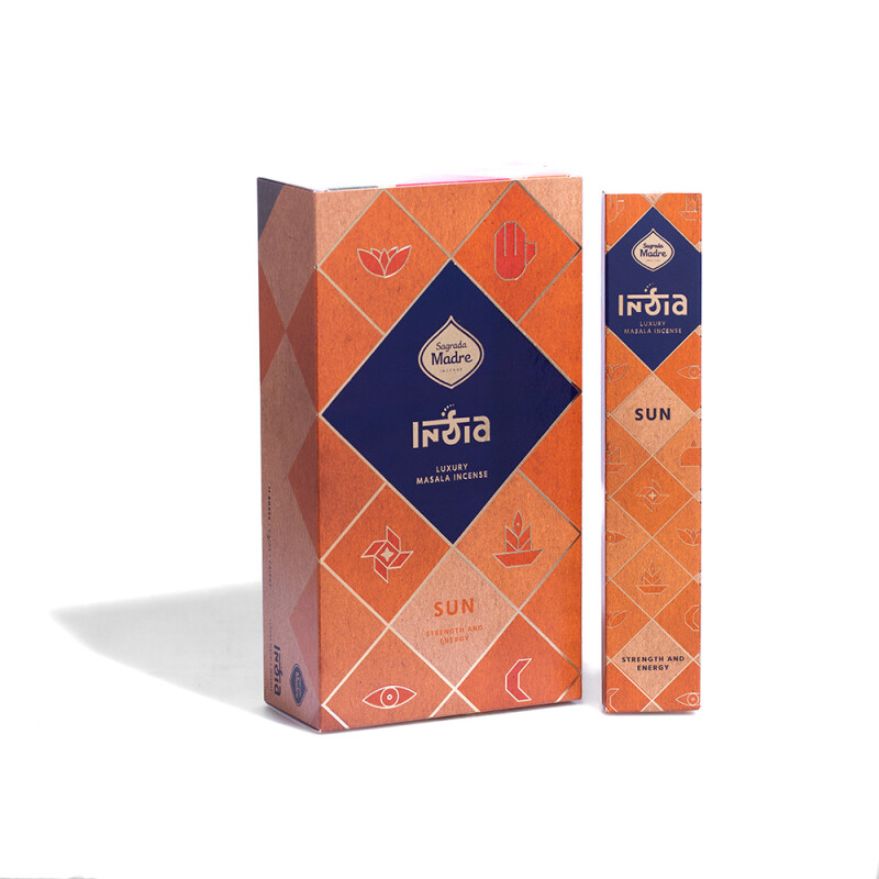 VARITAS LINEA INDIA MASALA SAGRADA MADRE CAJA X12 UNIDADES Sol