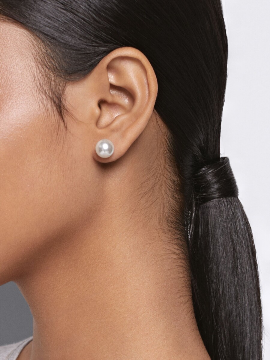 Pendientes Cortos Perla beige