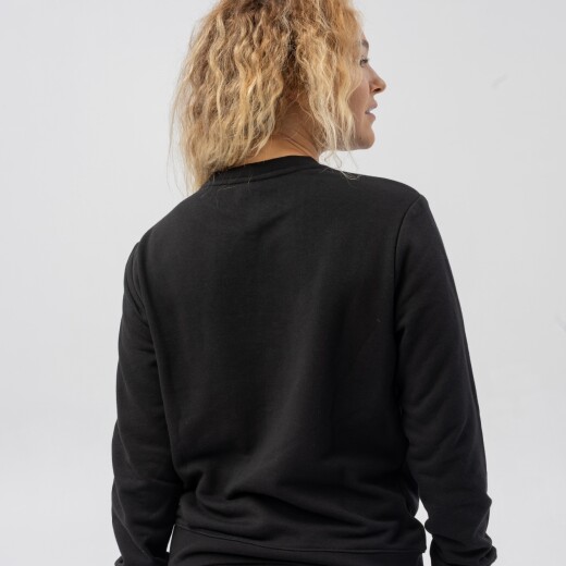 Buzo Menpi Alta Calidad Moda Dama Cuello Redondo Negro S/C