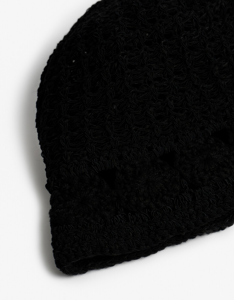 Sombreros Playa Piluso Tejido Crochet - Negro