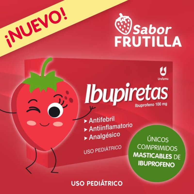 Ibupiretas Infantil Disolventes Sabor Frutilla 10 comprimidos Ibupiretas Infantil Disolventes Sabor Frutilla 10 comprimidos