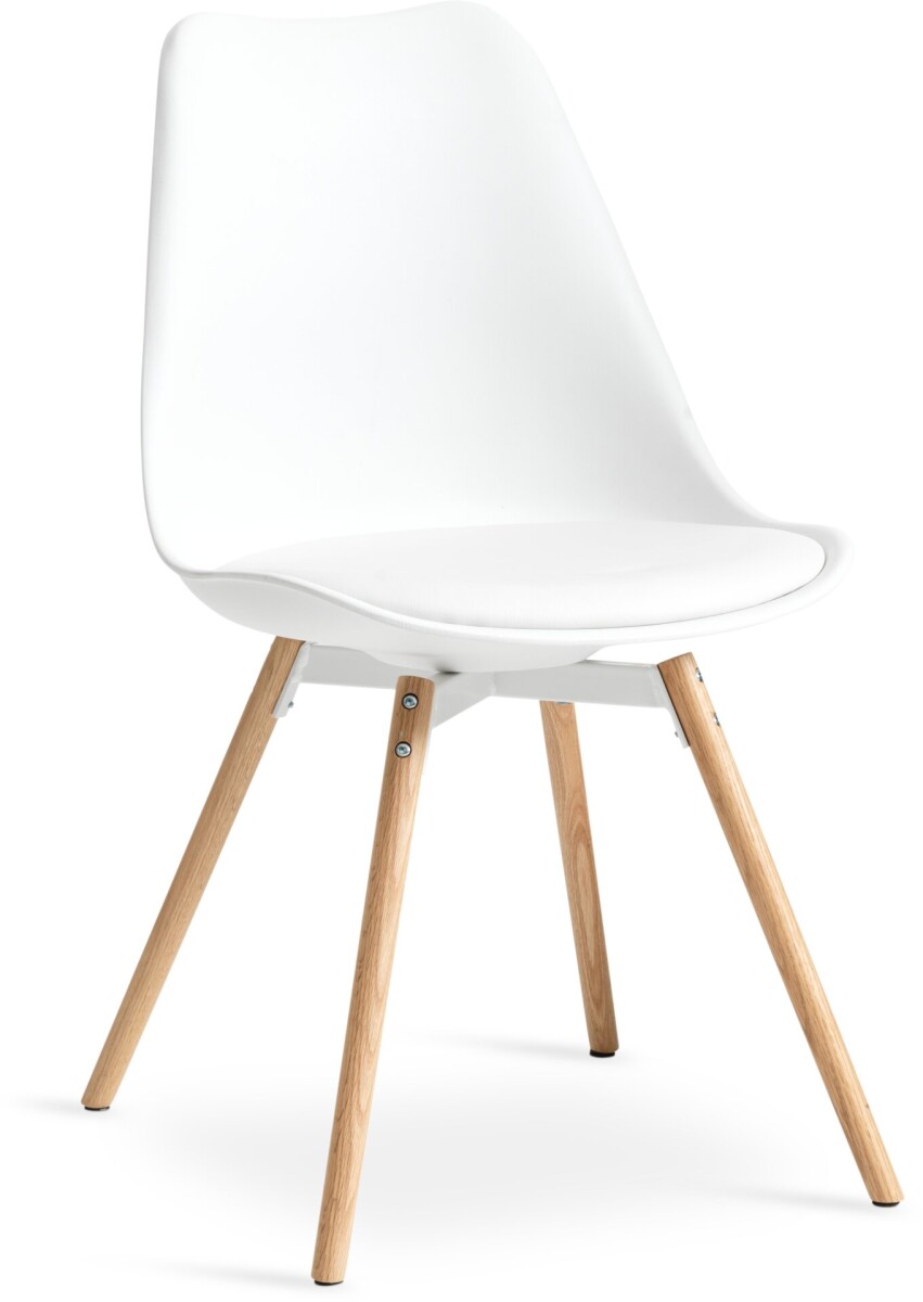 Silla de comedor KASTRUP blanco/roble 