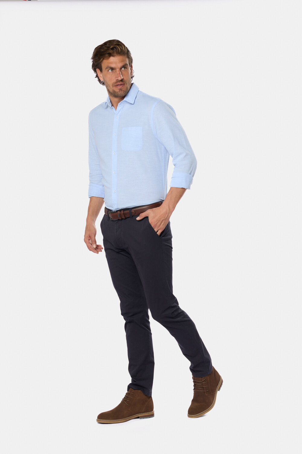 PANTALON CLÁSICO CON SPANDEX Azul