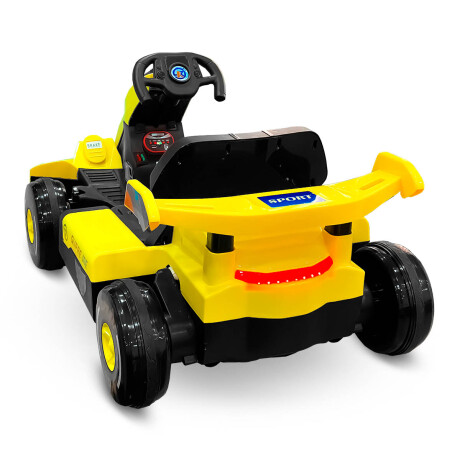 Auto Carreras A Batería C/control Kart Doble Tracción Amarillo