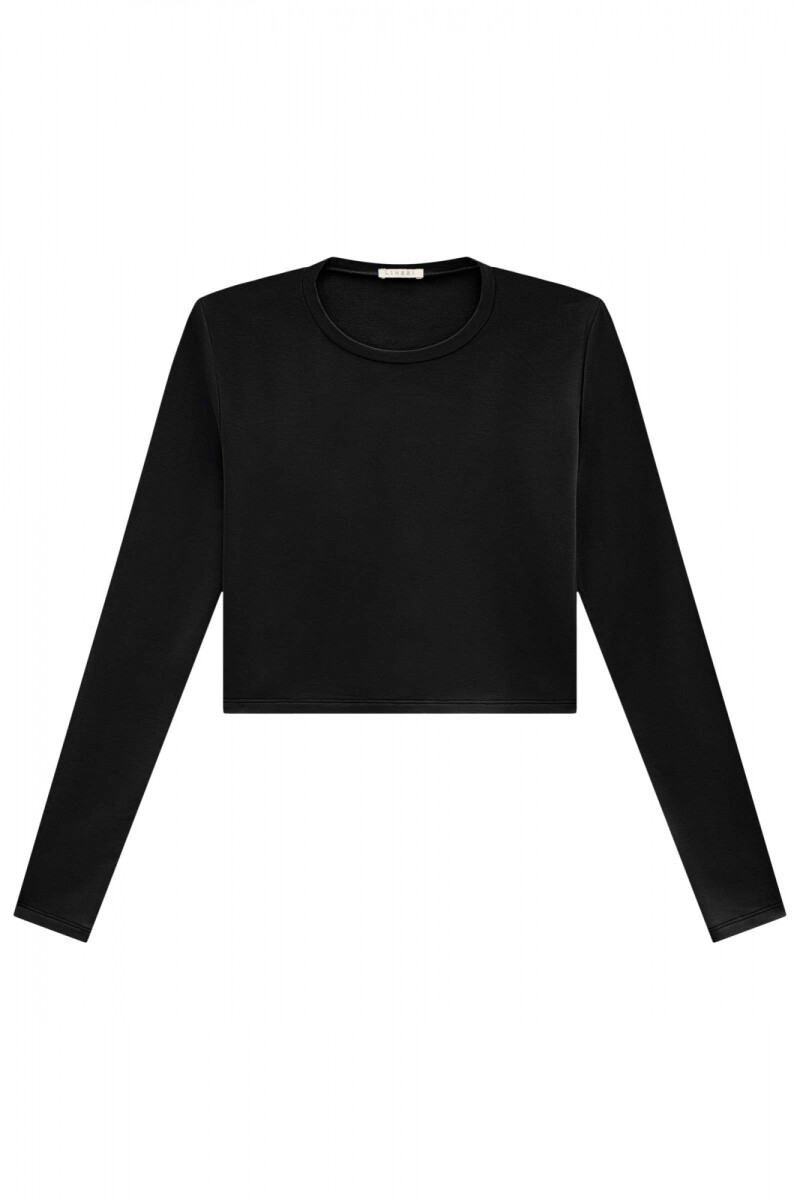 Blusa Entallada Cropped - Negro 